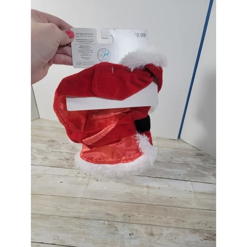 Pet Central Santa Suit Christmas‎ Holiday Dog Costume Red White XS 9